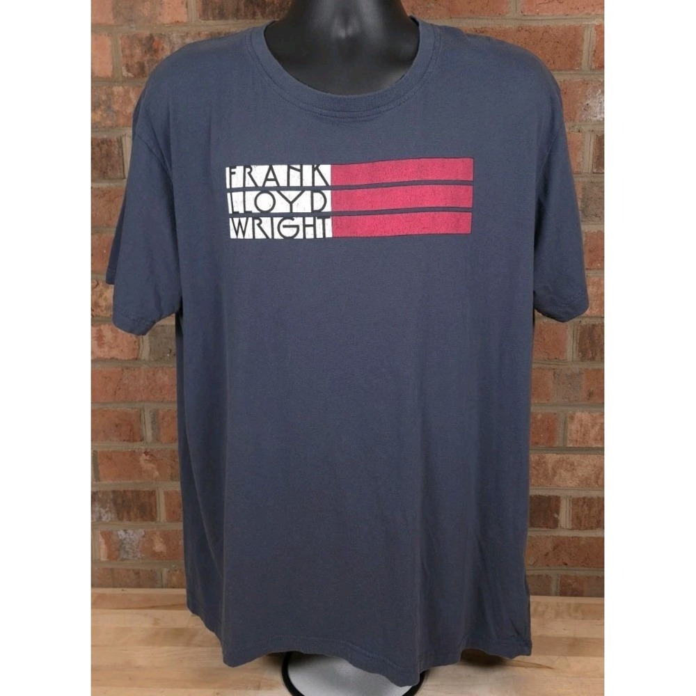 Frank Lloyd Wright Red Jacket Collection Blue Tshirt Mens Size 2XL